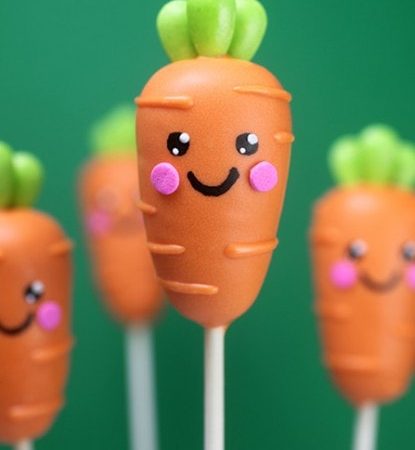 Кейк попсы в форме морковки