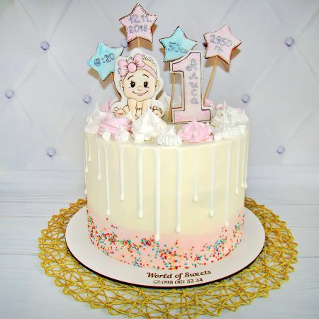 Торт для девочки с датой рождения