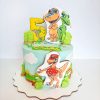 Торт с динозавром из крема