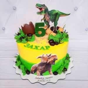 Торт динозавры для мальчика