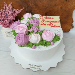 Торт роза с днем рождения