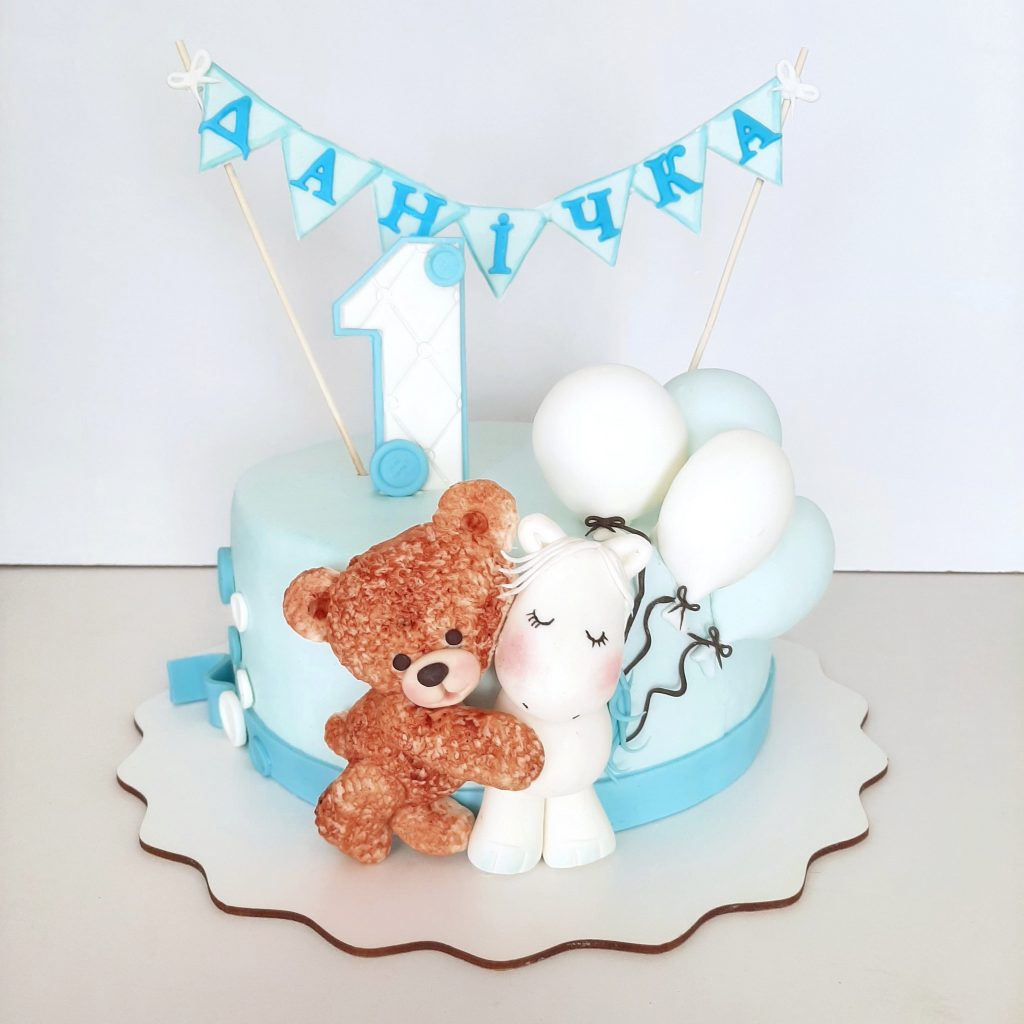 Торт с медвежонком на годик | Заказать торты с медвежонком в Киеве