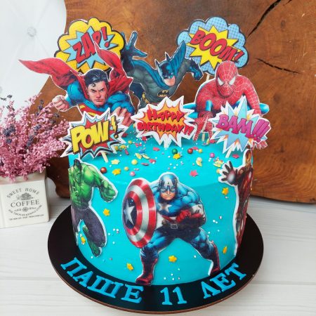 Торт с героями марвел