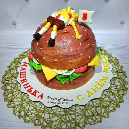 Торт Спанч Боб из крема - 72 фото