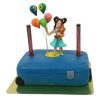 Торт чемодан с девушкой и воздушным шаром