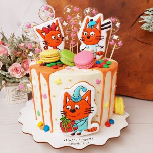 Торт три кота кремовый