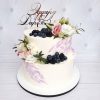 Cвадебный торт с цветами и ягодами